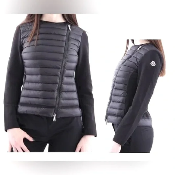 Moncler Maglia Cardigan Tricot Down Black jacket/sweater jacket - Picture 2 of 7